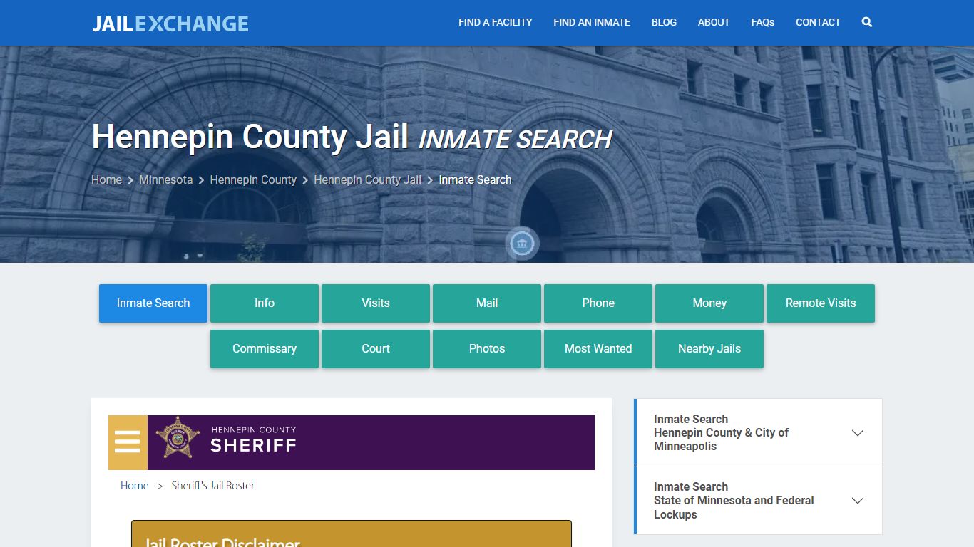 Inmate Search: Roster & Mugshots - Hennepin County Jail, MN